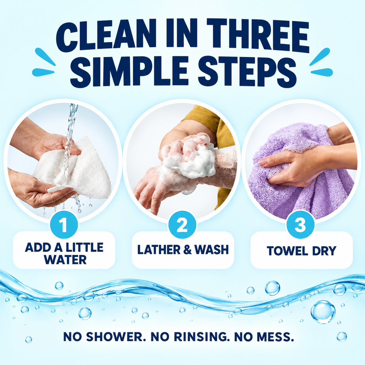 Fovarra™ Rinse-Free Bath Sponges